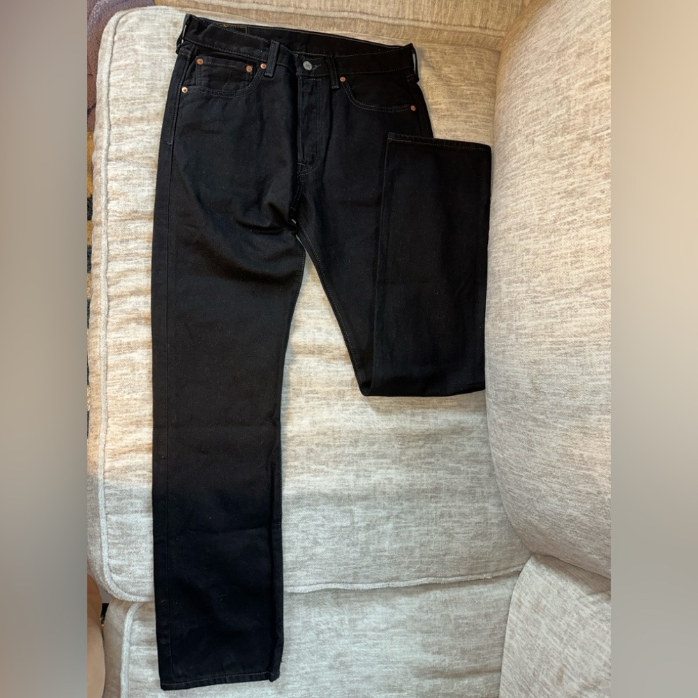 Levi's Men's Straight Jeans Black - Picture 2 of 5
